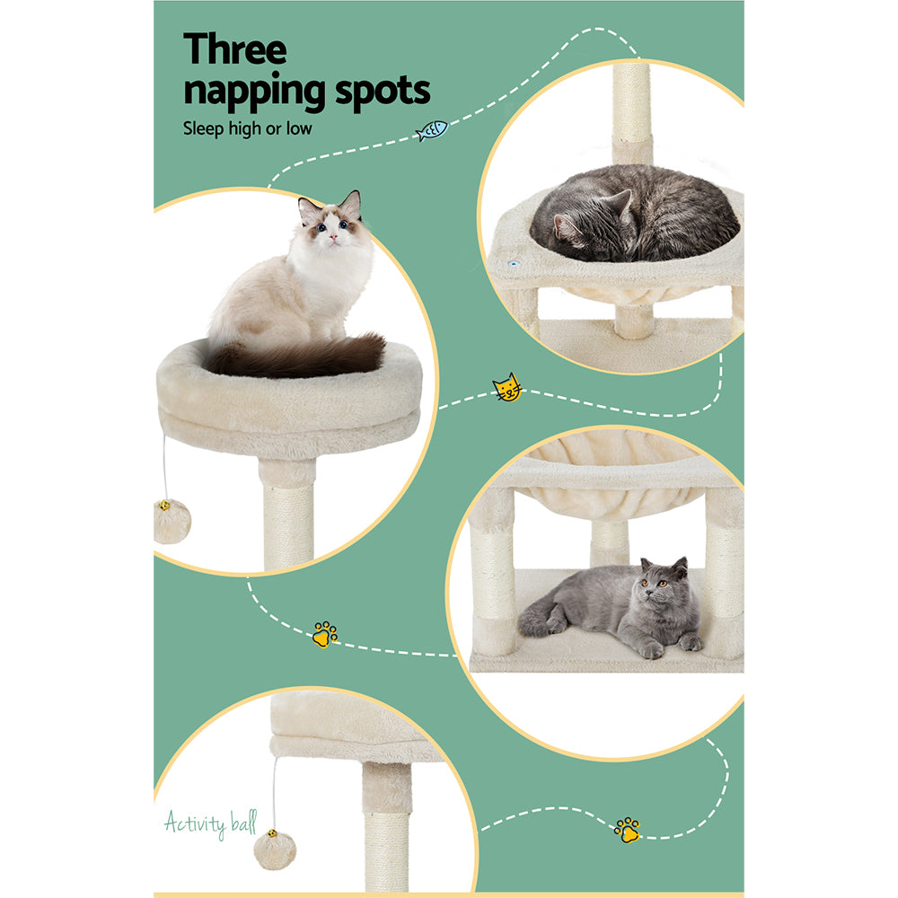 Camila 69cm Cat Tree Scratching Post Tower Beige