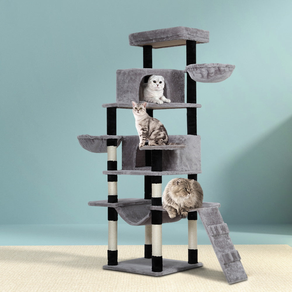 Fela 161cm Cat Tower Scratching Post Condo Light Grey