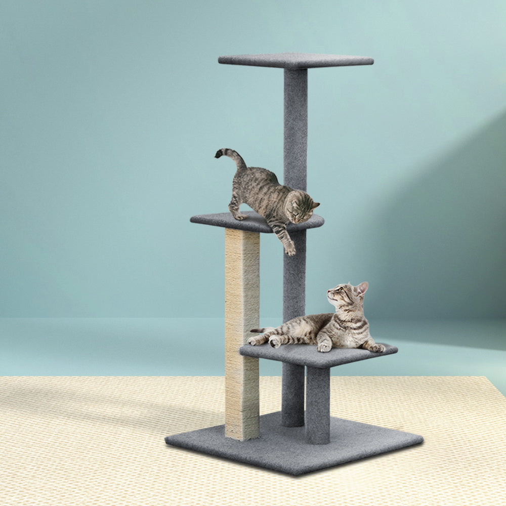 i.Pet 124cm Cat Tree Scratching Post Tower Wood Condo