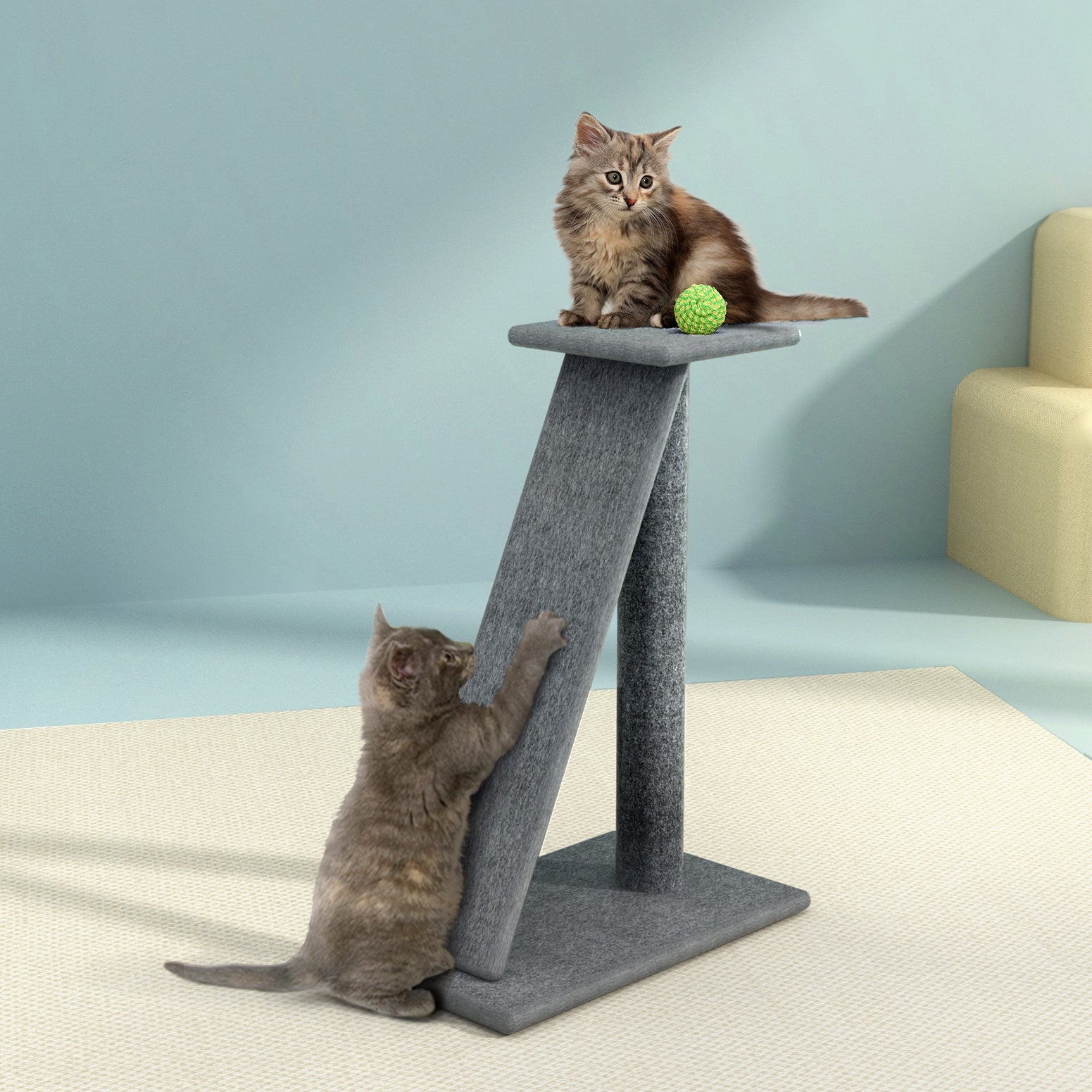 i.Pet 82cm Cat Tree Scratching Post Tower Grey