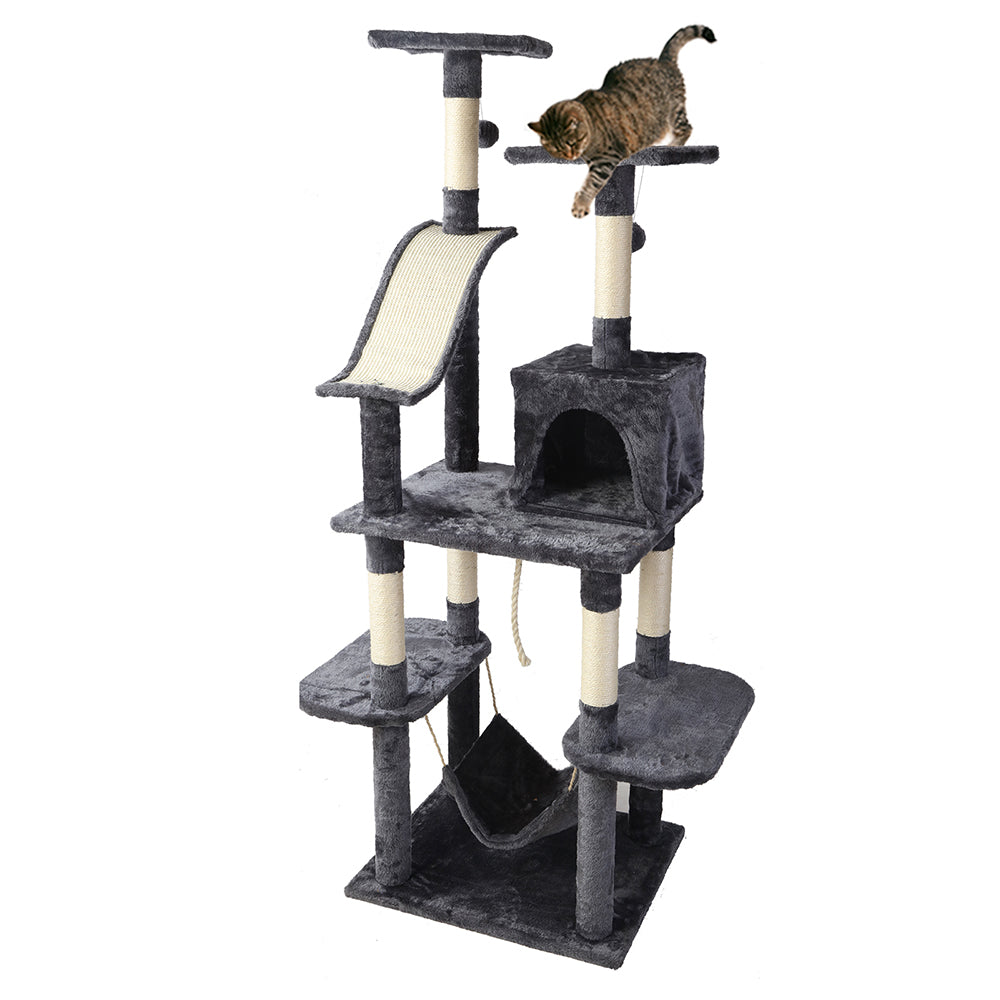 Umon 171cm Cat Tree Tower Scratcher Dark Grey