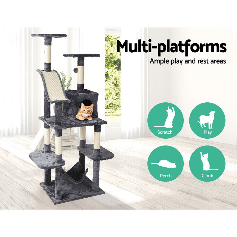 Umon 171cm Cat Tree Tower Scratcher Dark Grey