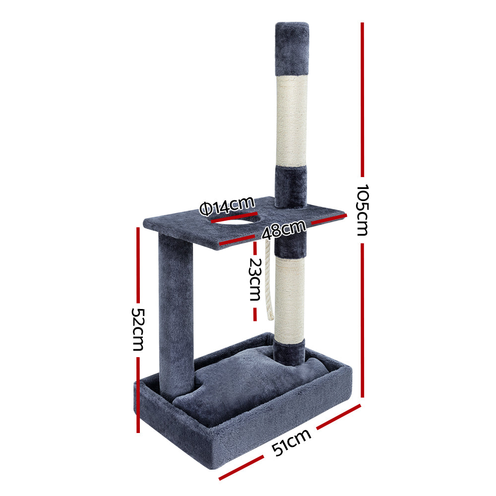 Tena 102cm Cat Tree Scratching Post Tower Condo Grey