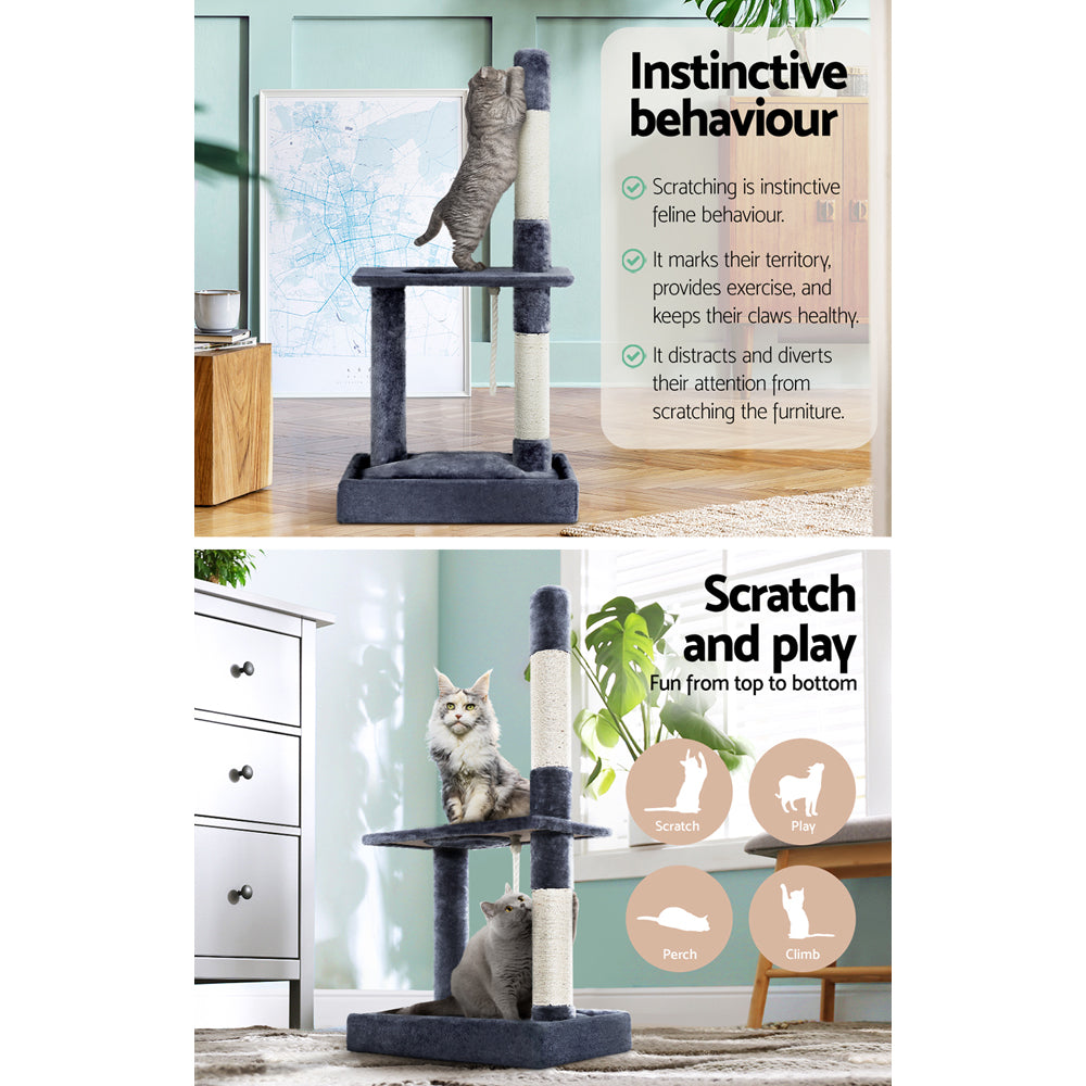 Tena 102cm Cat Tree Scratching Post Tower Condo Grey