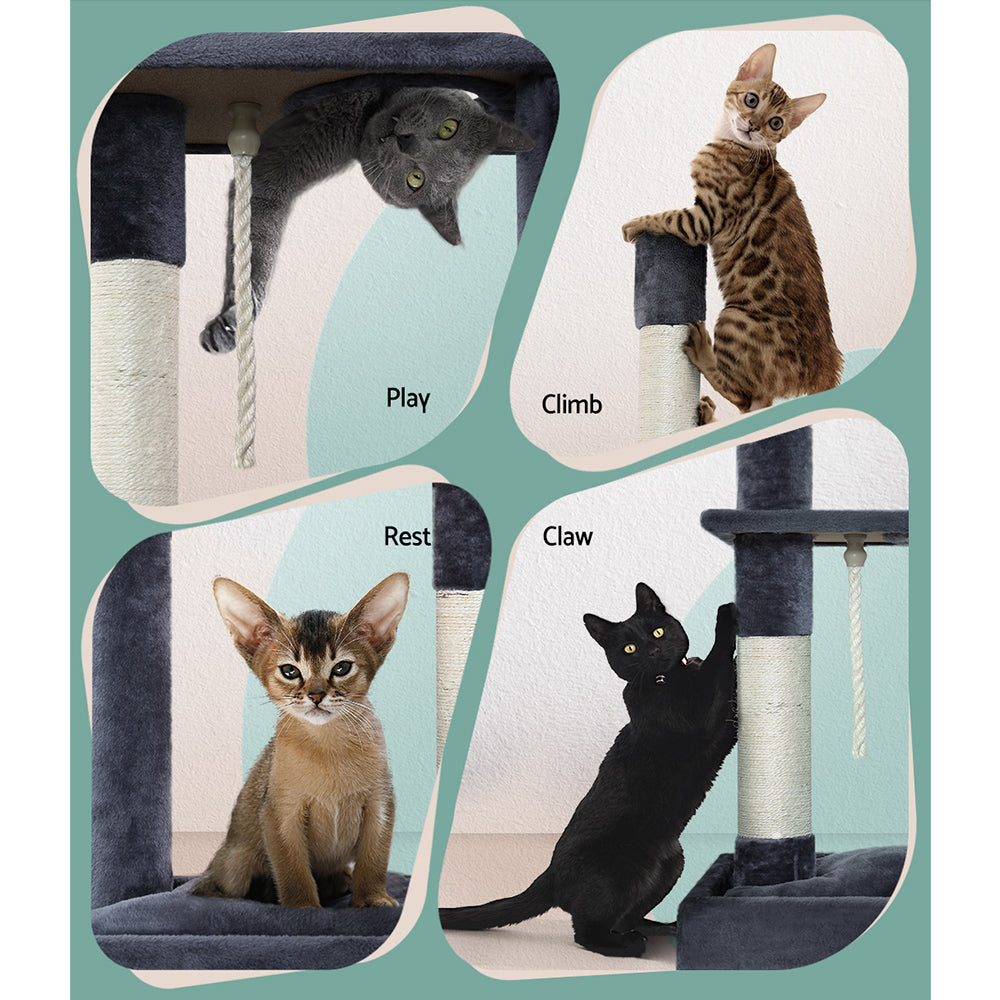 Tena 102cm Cat Tree Scratching Post Tower Condo Grey