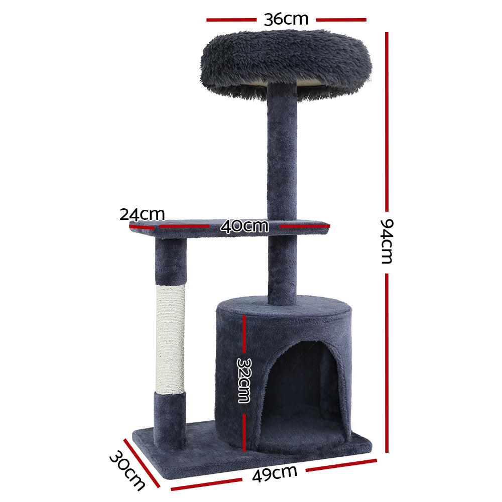 Fena 94cm Cat Tree Scratching Post Tower Grey
