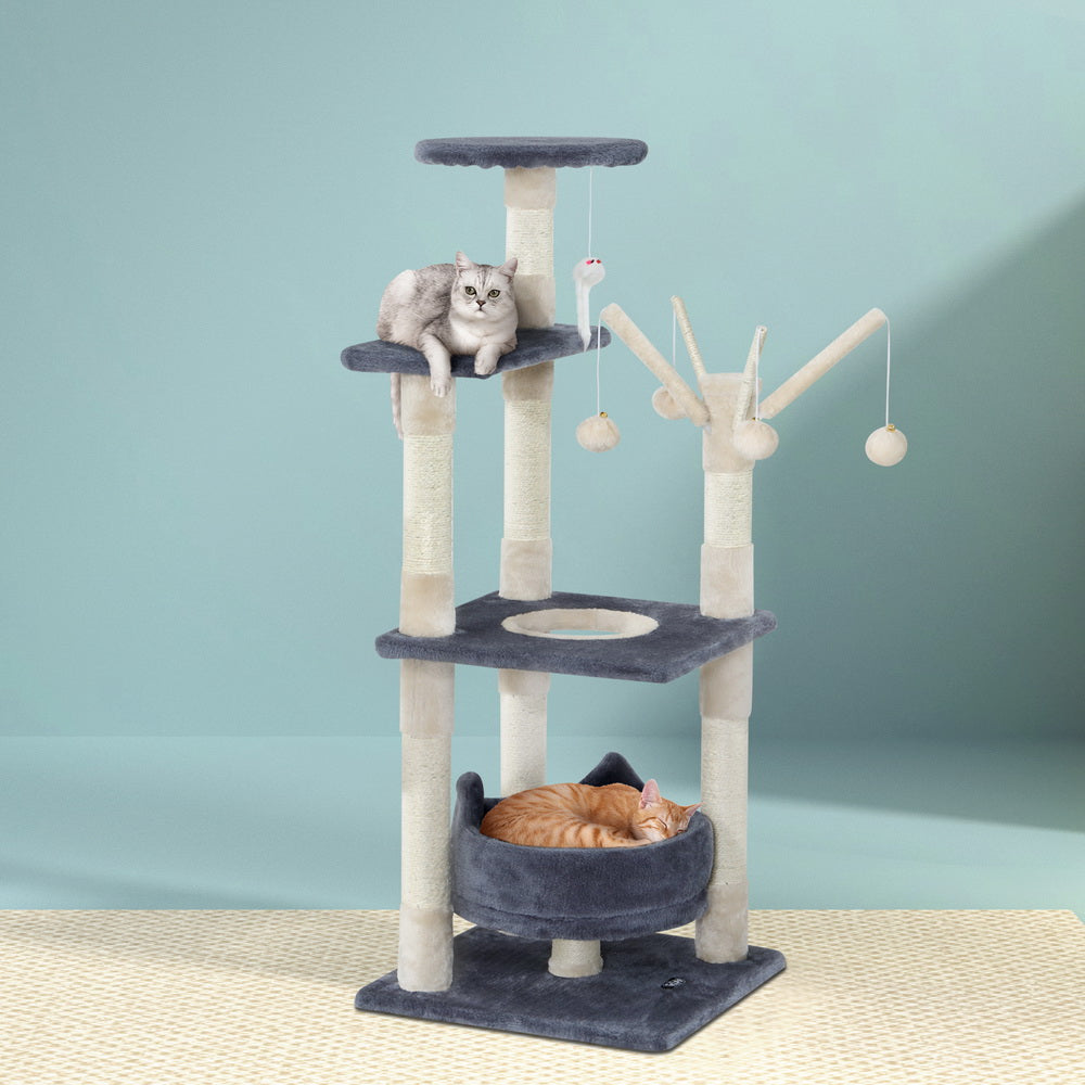Myra 110cm Cat Tree Tower Scratching Post Wood Condo House Toys