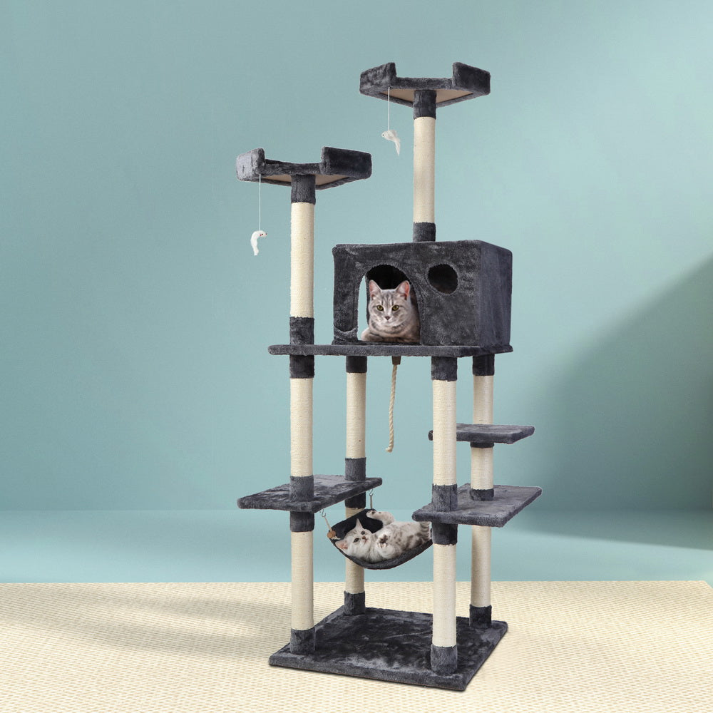 Casey 184cm Cat Tree Tower Scratching Post Dark Grey