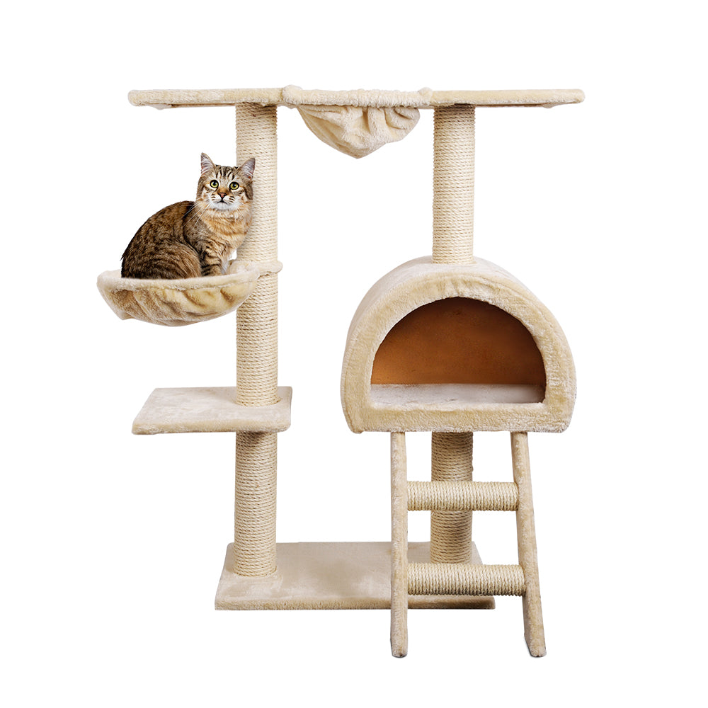 i.Pet 100cm Cat Tree Tower Scratching Post Condo Bed Beige