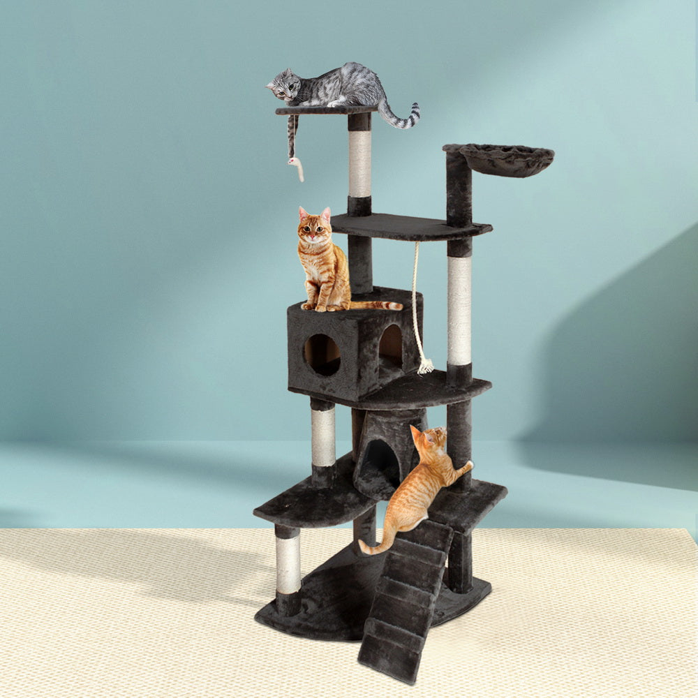 Stoney Cat Tree 193cm Tower Scratching Post Grey