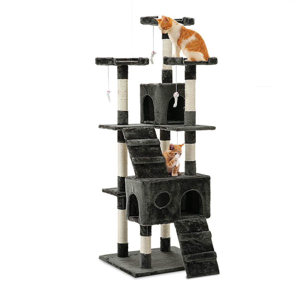 i.Pet 180cm Cat Tree Scratching Tower Condo Grey