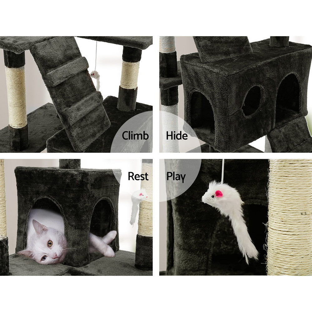 i.Pet 180cm Cat Tree Scratching Tower Condo Grey
