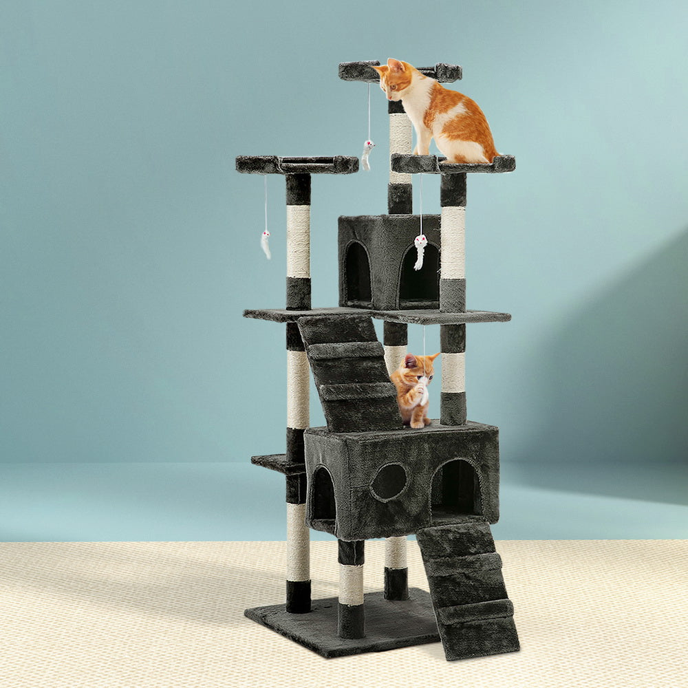 i.Pet 180cm Cat Tree Scratching Tower Condo Grey