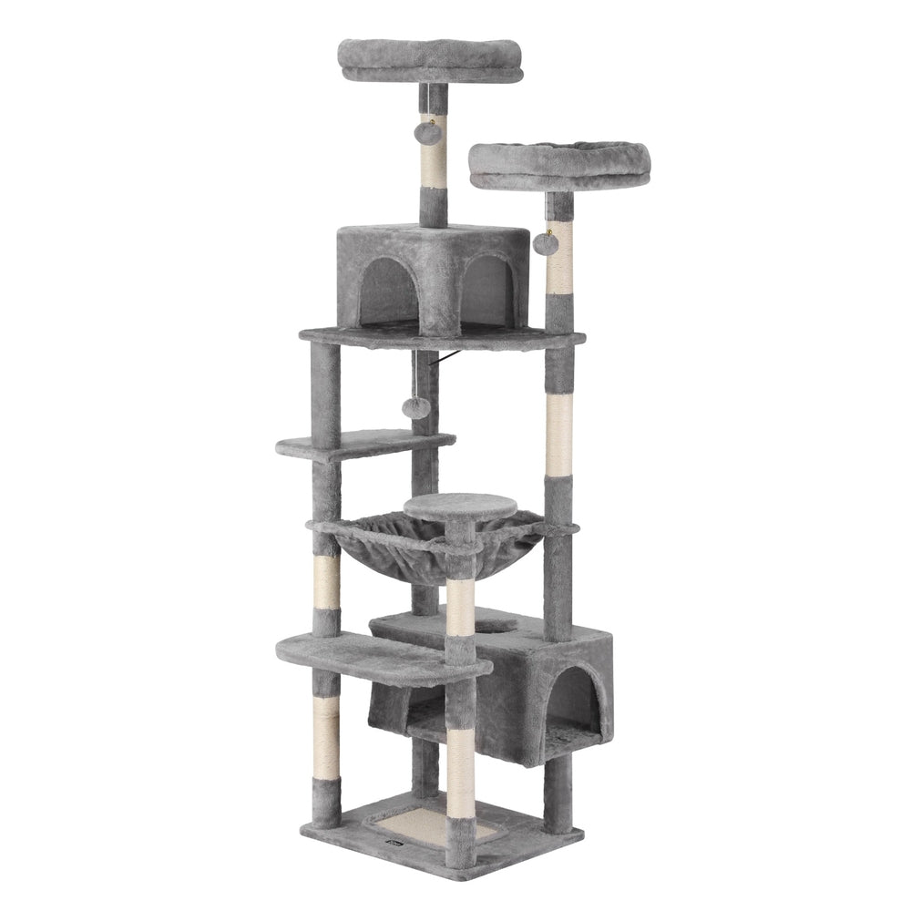 i.Pet 184cm Cat Tower Scratching Post Condo Light Grey