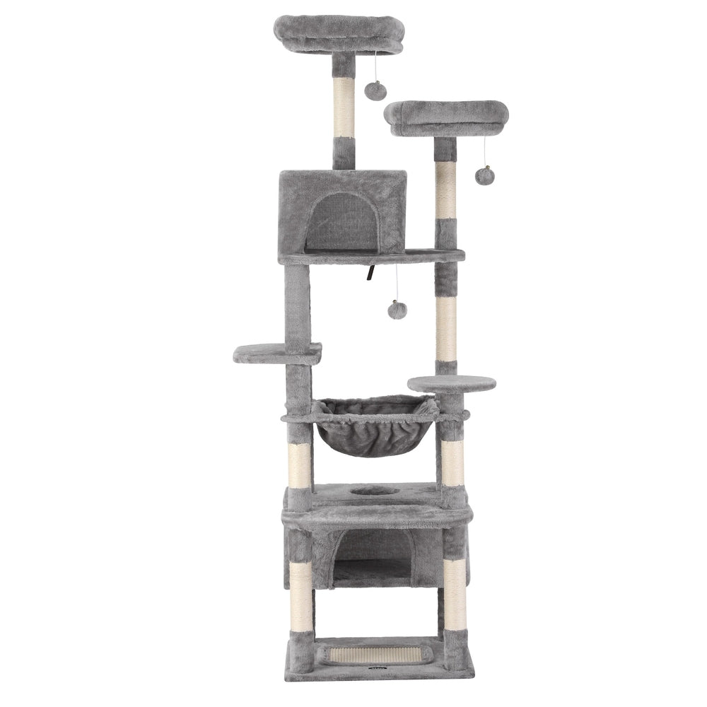 i.Pet 184cm Cat Tower Scratching Post Condo Light Grey