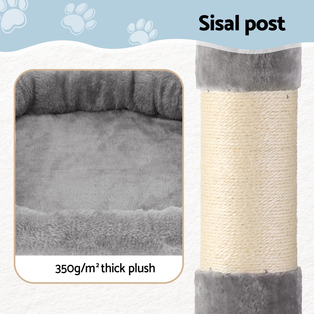 i.Pet 184cm Cat Tower Scratching Post Condo Light Grey