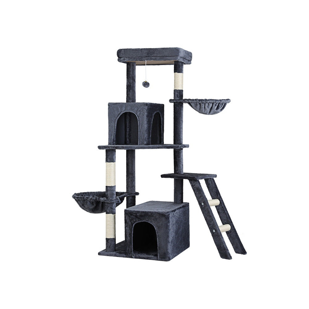 i.Pet 138cm Cat Tree Tower Scratching Post Grey
