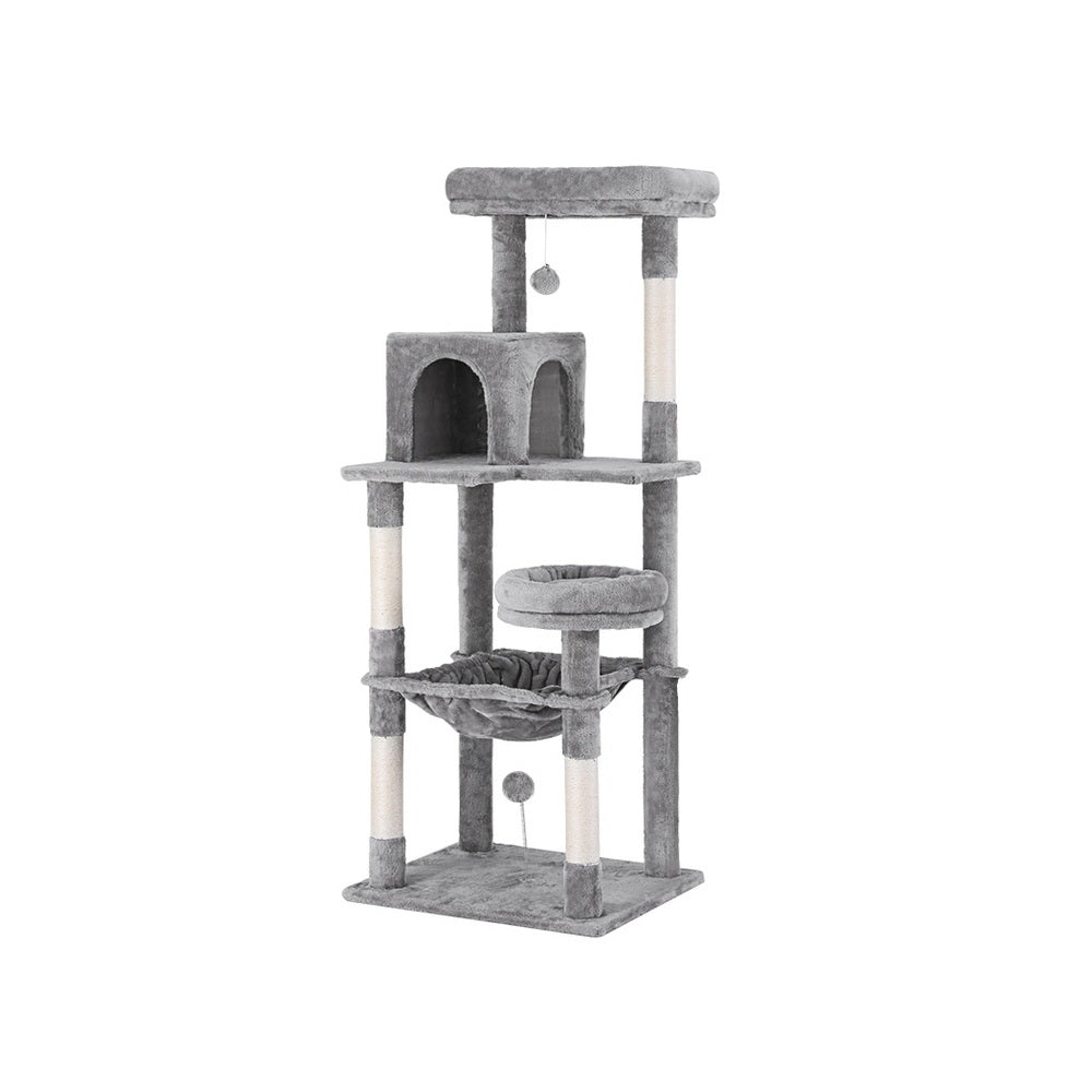 i.Pet 143cm Cat Tree Tower Scratching Post Condo Grey
