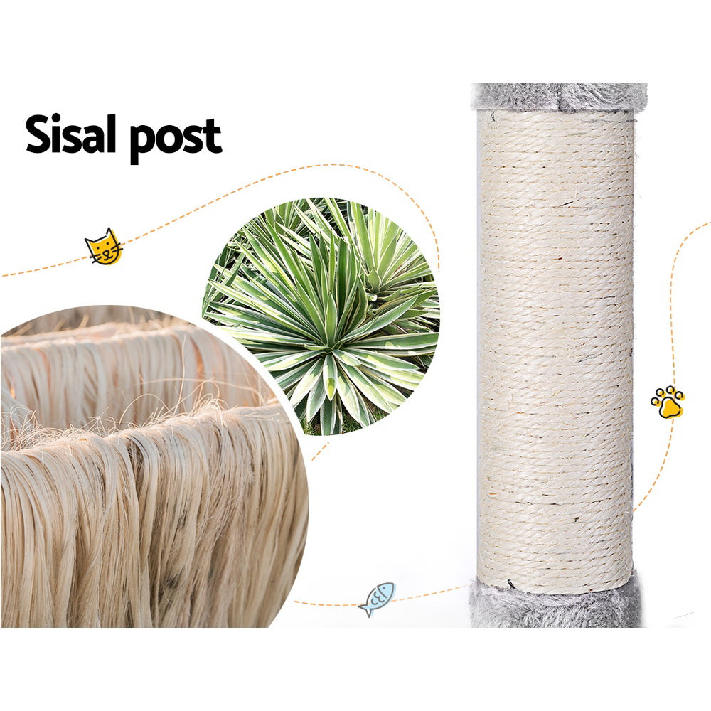 i.Pet 143cm Cat Tree Tower Scratching Post Condo Grey