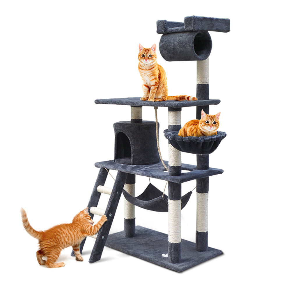 i.Pet 141cm Cat Tree Tower Scratching Post Condo Grey