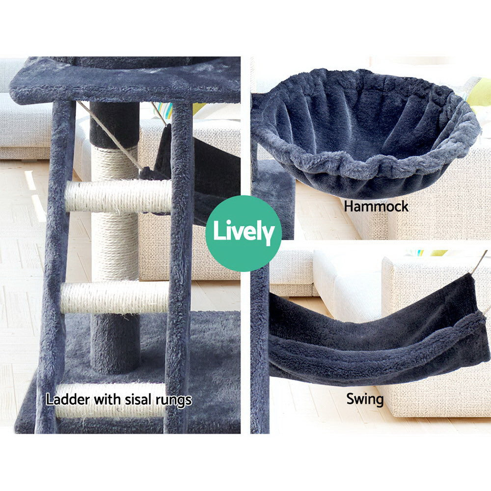 i.Pet 141cm Cat Tree Tower Scratching Post Condo Grey