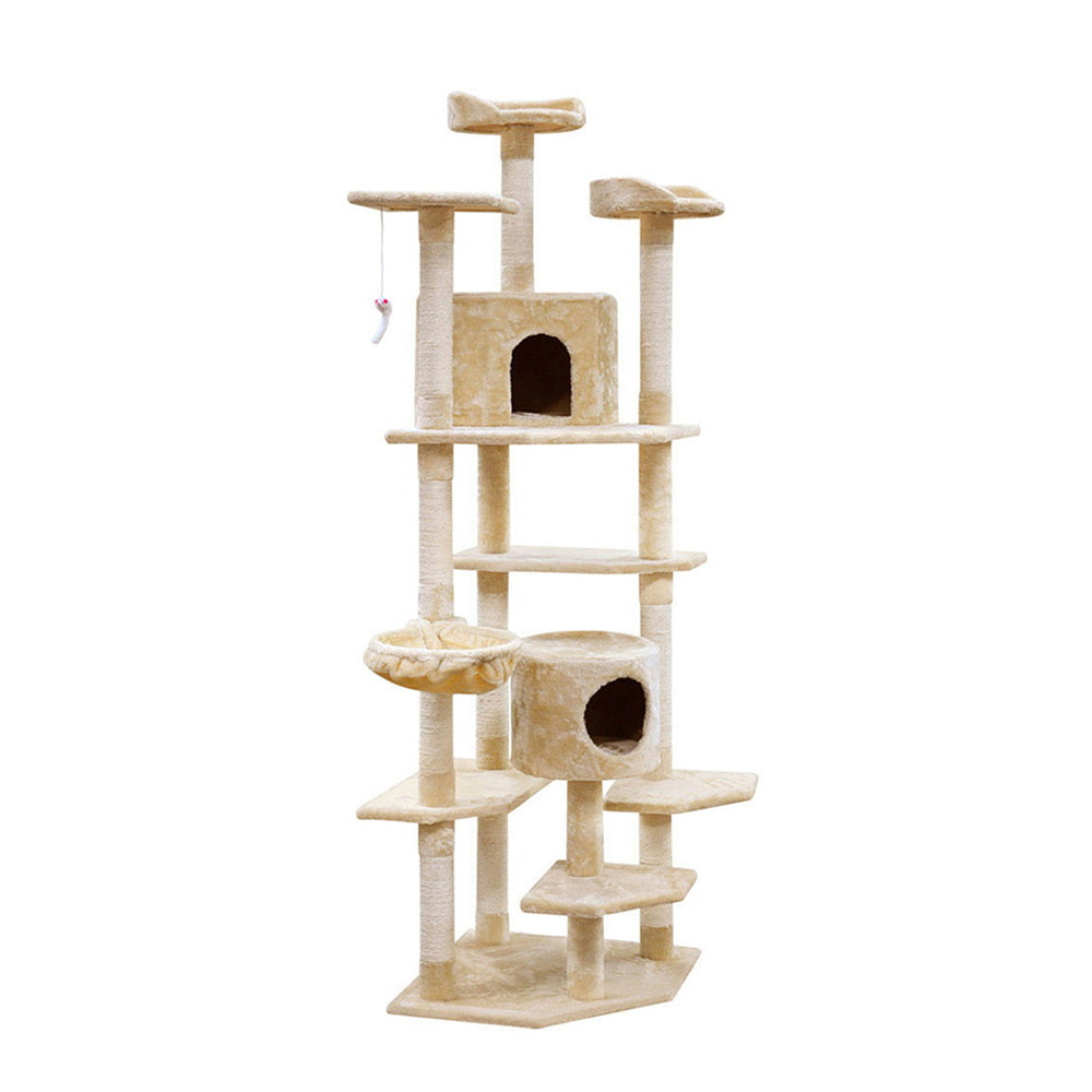 i.Pet 203cm Cat Tree Tower Scratching Post Condo Beige