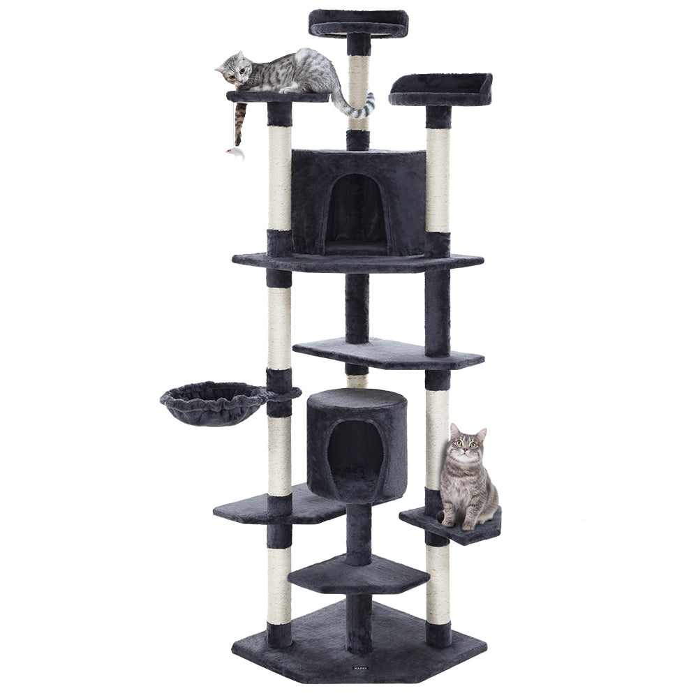 Buddy 203cm Cat Tree Tower Scratching Post Condo Grey