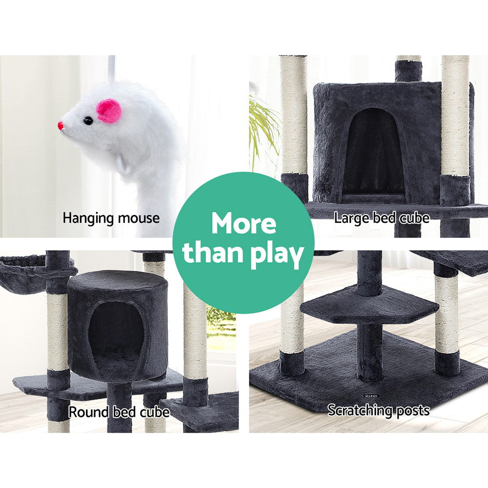Buddy 203cm Cat Tree Tower Scratching Post Condo Grey