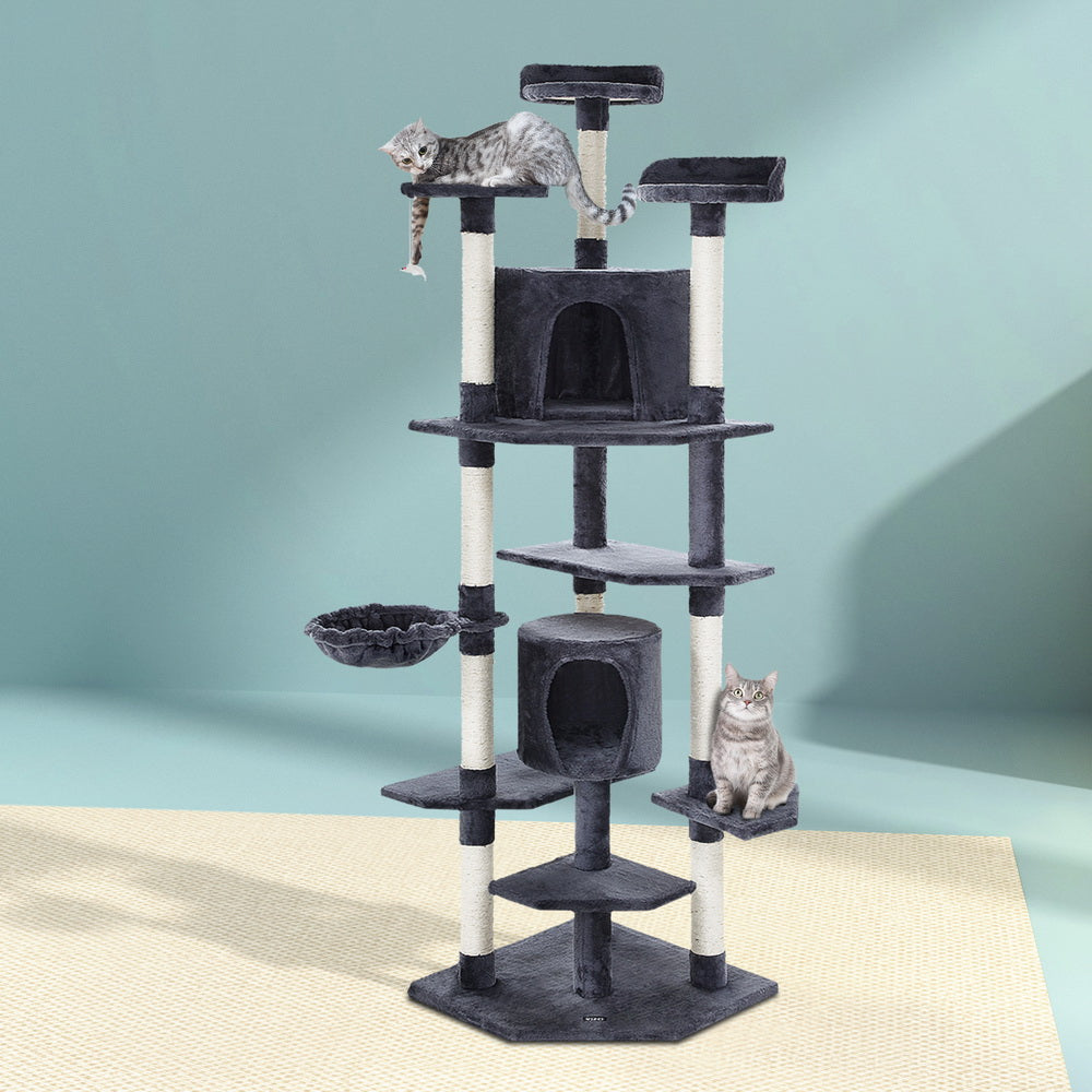Buddy 203cm Cat Tree Tower Scratching Post Condo Grey