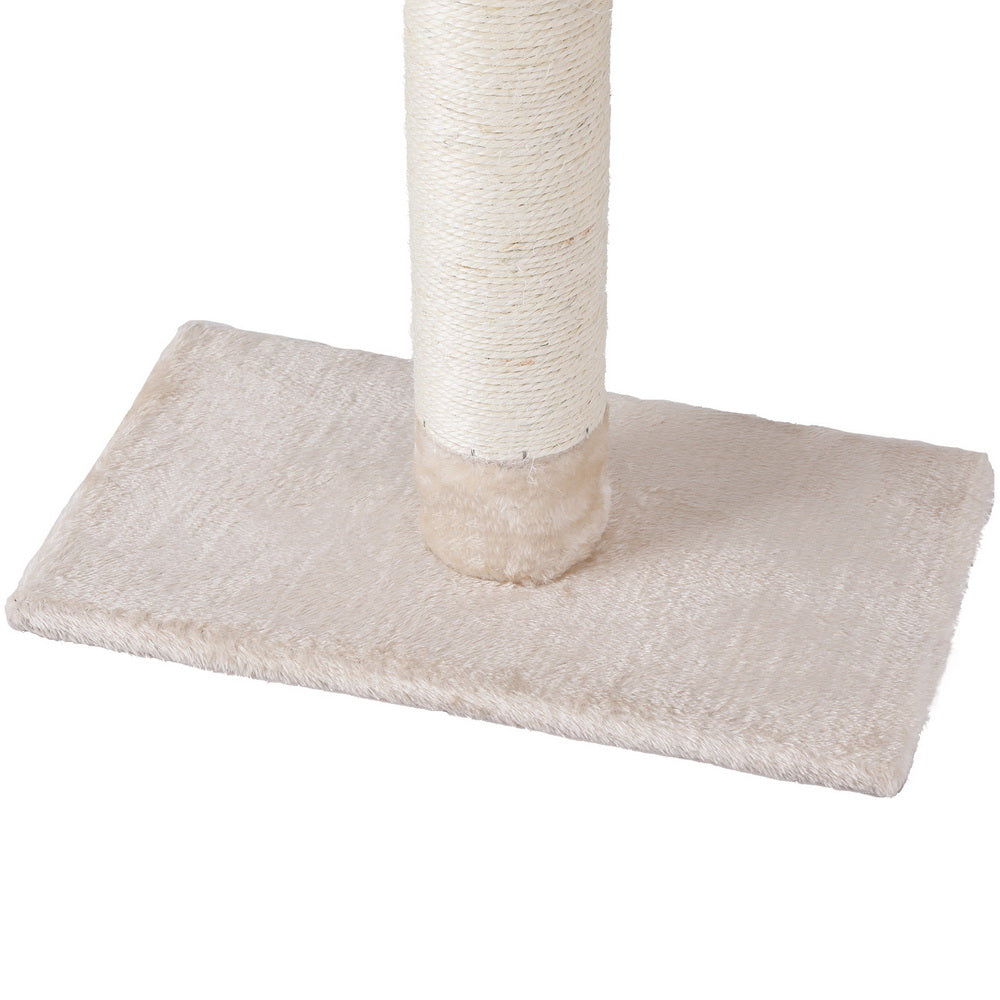 i.Pet 290cm Cat Tree Tower Scratcher Floor-to-Ceiling Beige/White