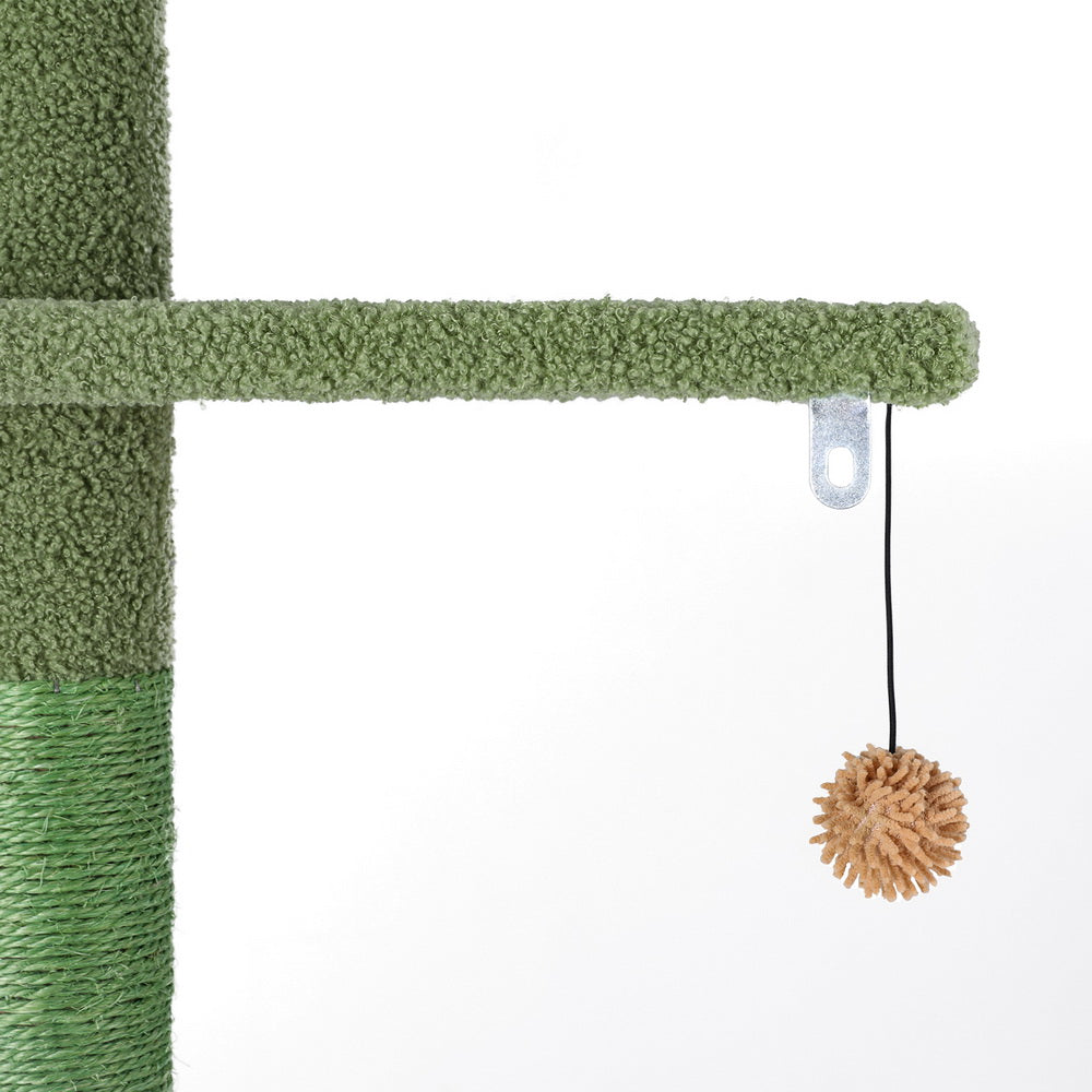 i.Pet 290cm Cat Tree Tower Floor-to-Ceiling Scratching Post Green/Brown