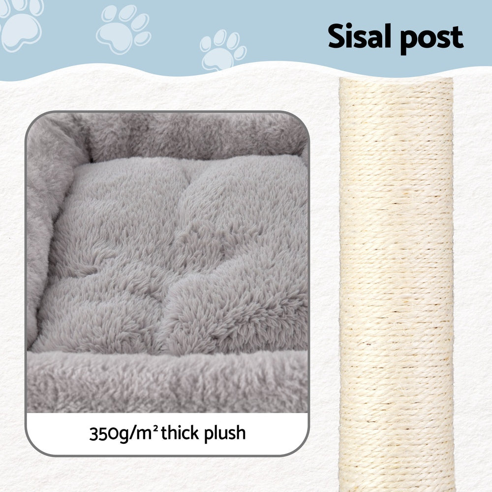 i.Pet 67cm Cat Tree Scratching Post Condo Light Grey