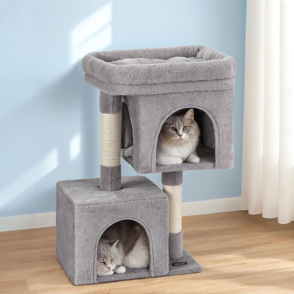 i.Pet 67cm Cat Tree Scratching Post Condo Light Grey