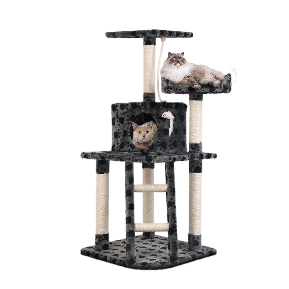 i.Pet 120cm Cat Tree Tower Scratching Post Wood Condo with Toys