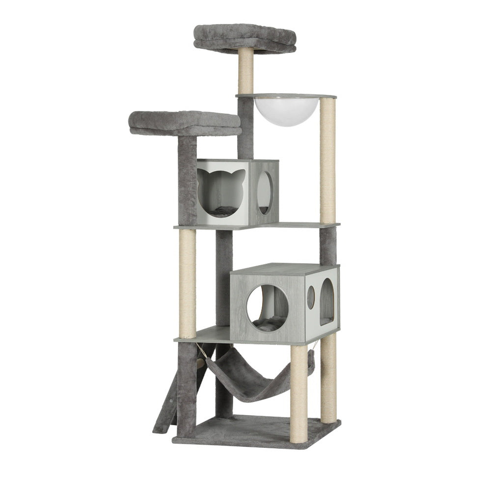 i.Pet 178cm Cat Tree Tower Scratcher Grey/White