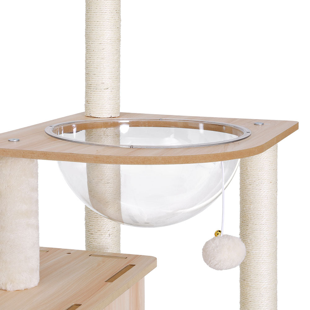 i.Pet 142cm Cat Tree Tower Scratcher Wood Beige