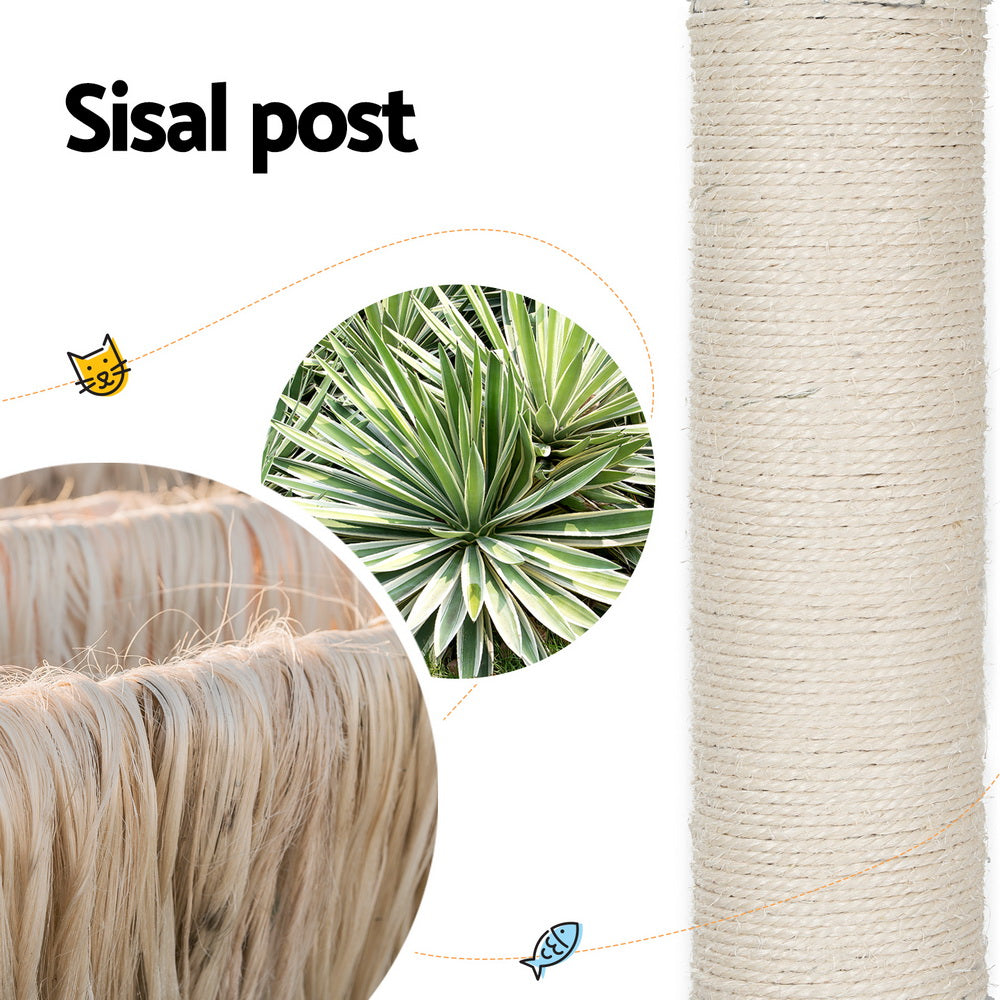 i.Pet 142cm Cat Tree Tower Scratcher Wood Beige