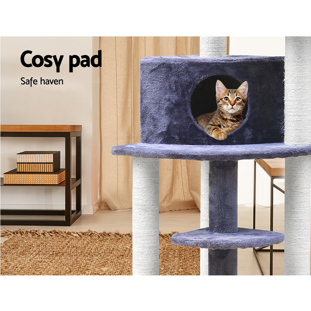 i.Pet 126cm Cat Tree Tower Scratching Post Condo Grey