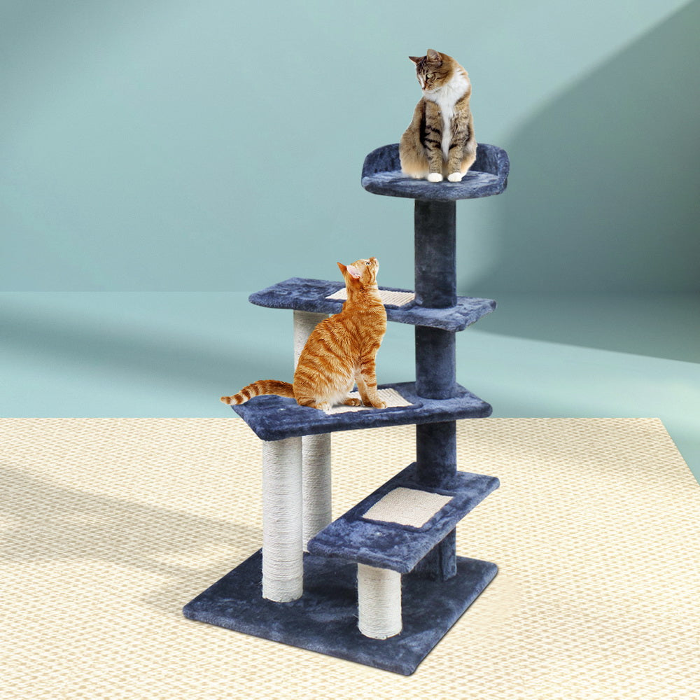 i.Pet 100cm Cat Tree Scratching Post Tower Grey
