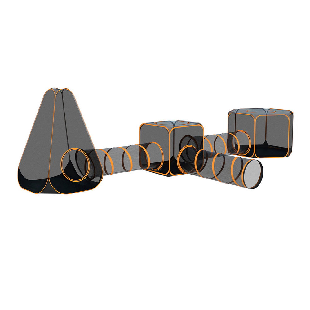 i.Pet 6-in-1 Pet Playpen Tent Tunnel Cage Portable Black