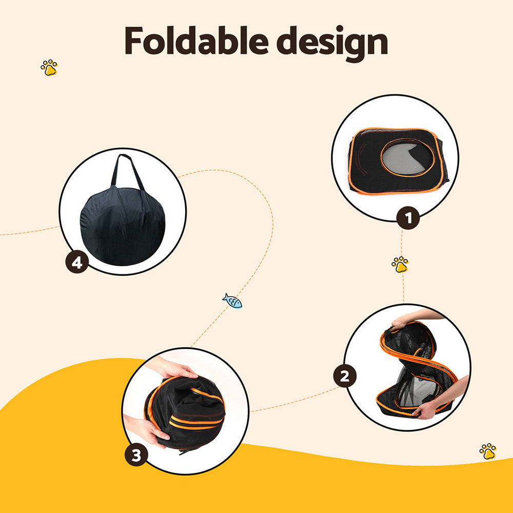 i.Pet 6-in-1 Pet Playpen Tent Tunnel Cage Portable Black
