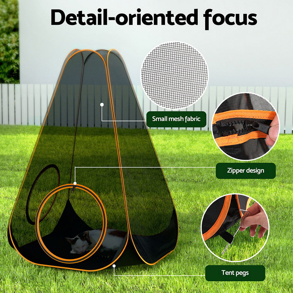 i.Pet 6-in-1 Pet Playpen Tent Tunnel Cage Portable Black