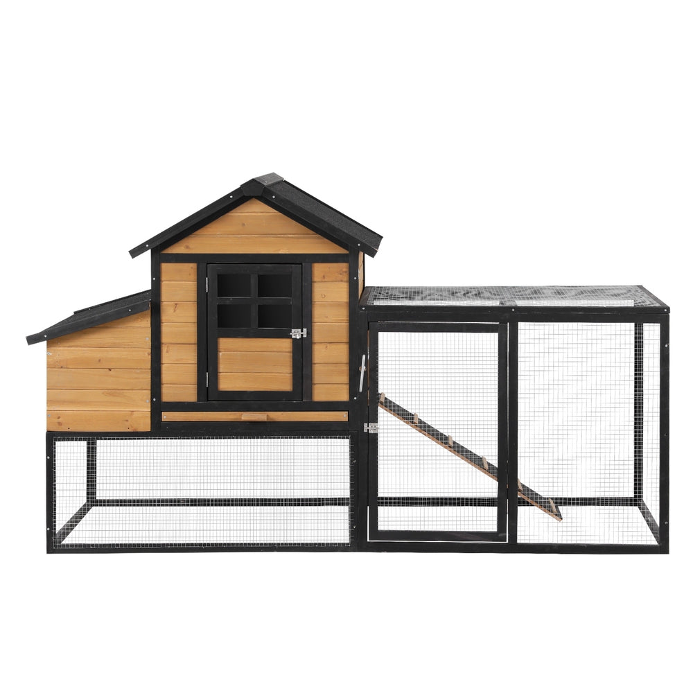 i.Pet Extra Large Wooden Chicken Coop Rabbit Hutch Black