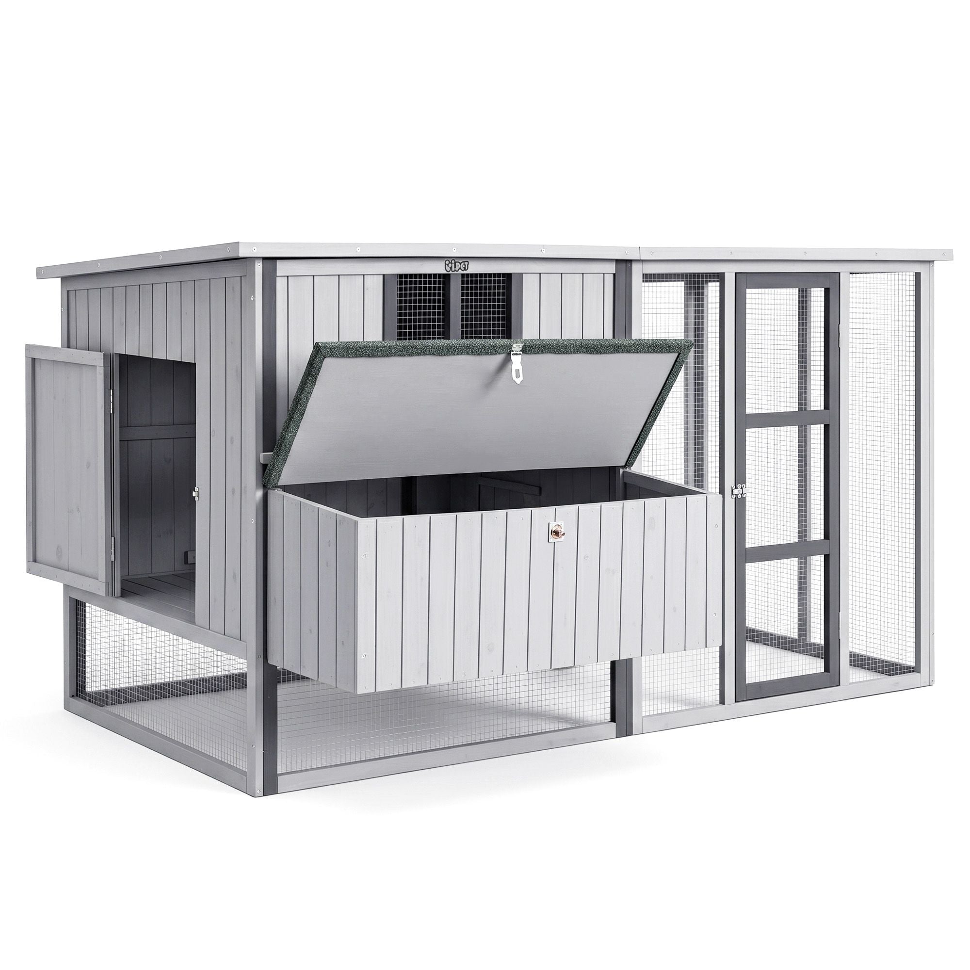 i.Pet Chicken Coop 219cm Wood Outdoor Enclosure