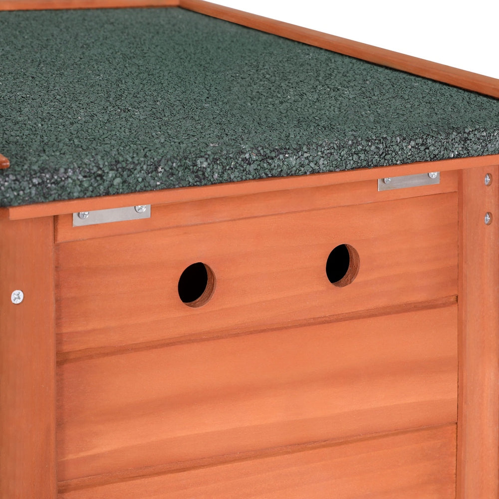 i.Pet Wooden Cat House Rabbit Hutch Brown Green