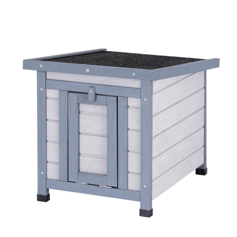 i.Pet Small Wooden Cat House Rabbit Hutch White/Grey