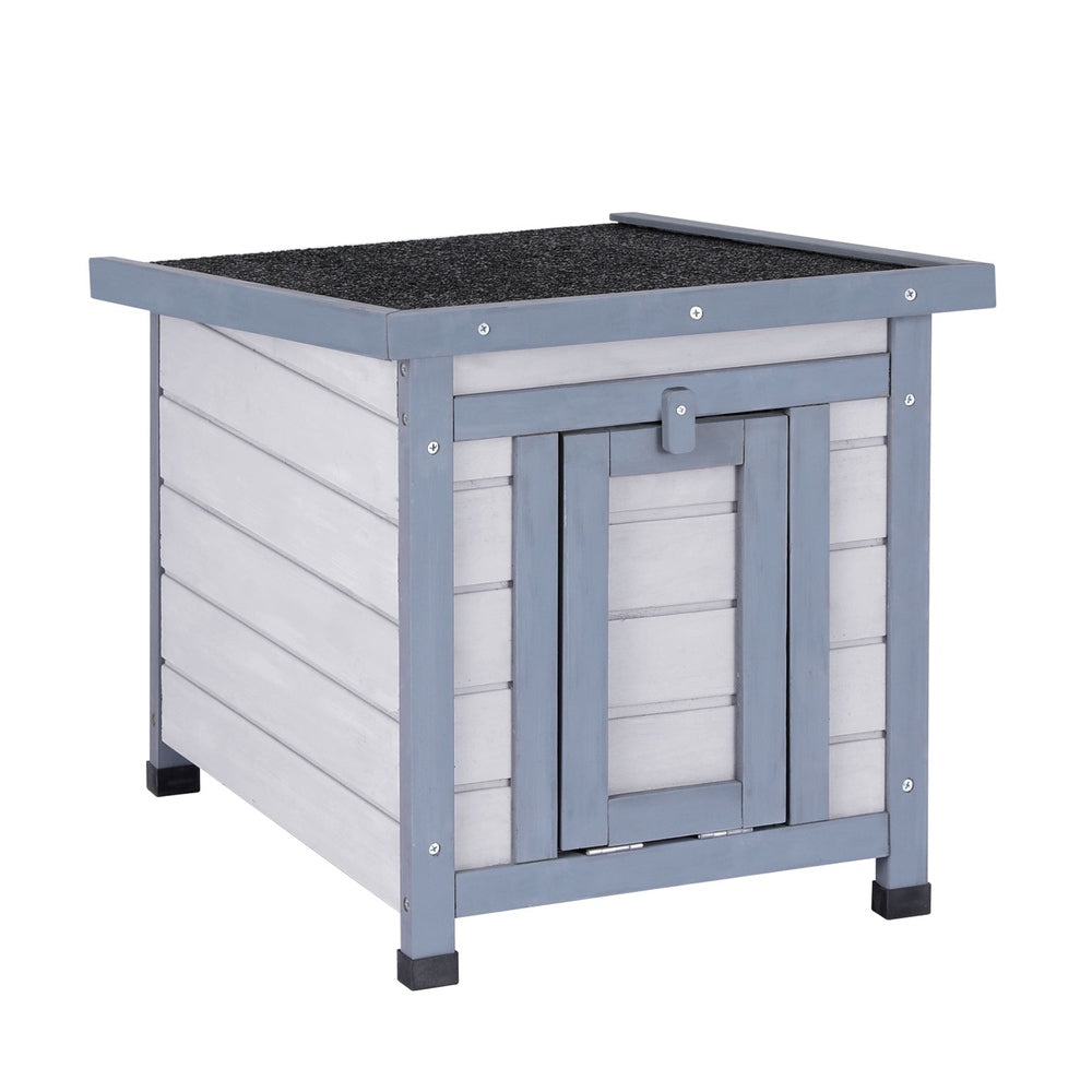 i.Pet Small Wooden Cat House Rabbit Hutch White/Grey