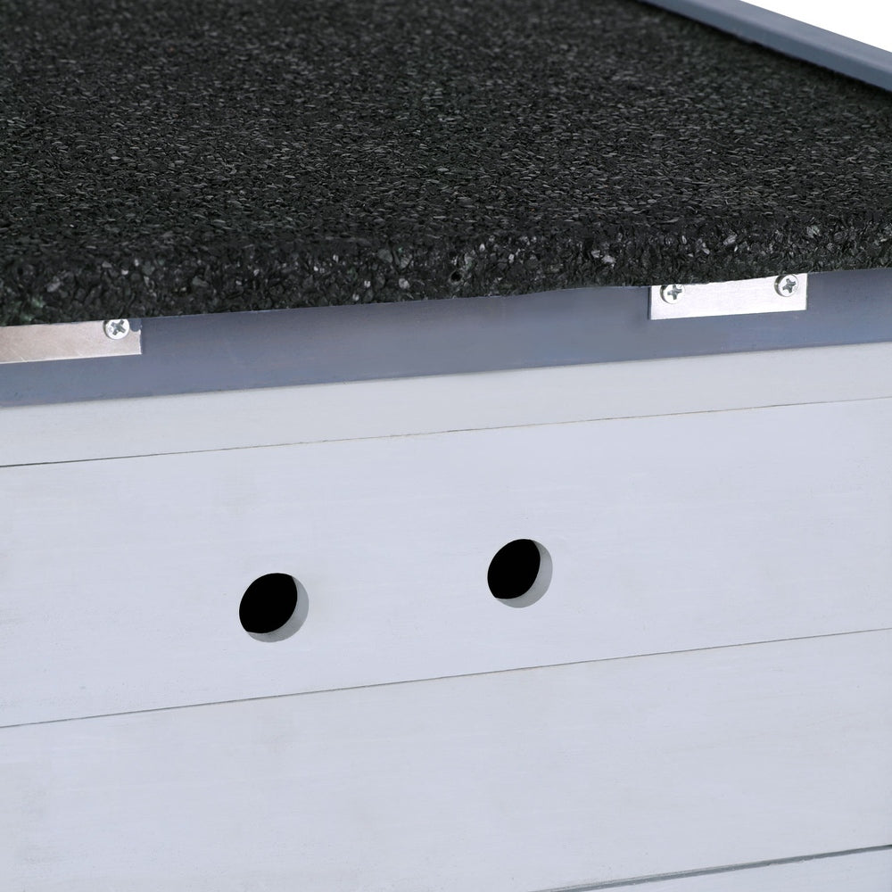 i.Pet Small Wooden Cat House Rabbit Hutch White/Grey