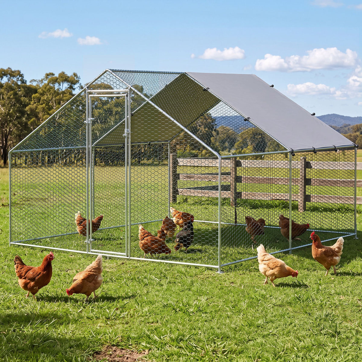 i.Pet Walk In Chicken Coop Outdoor Pet Enclosure 3x3x2m