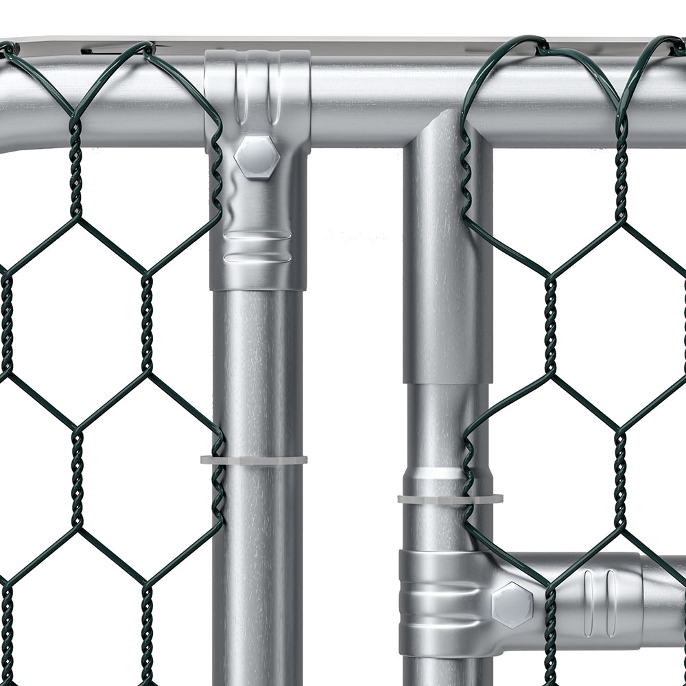 i.Pet Large Walk-In Chicken Coop Rabbit Hutch Silver 2x8x2m